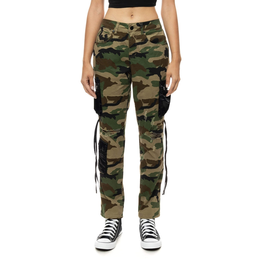 Smoke Rise RED Mixed Media Utility Fashion Twill Pants - Wood Camo