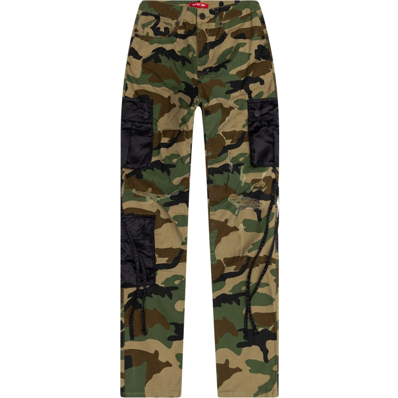 Smoke Rise RED Mixed Media Utility Fashion Twill Pants - Wood Camo