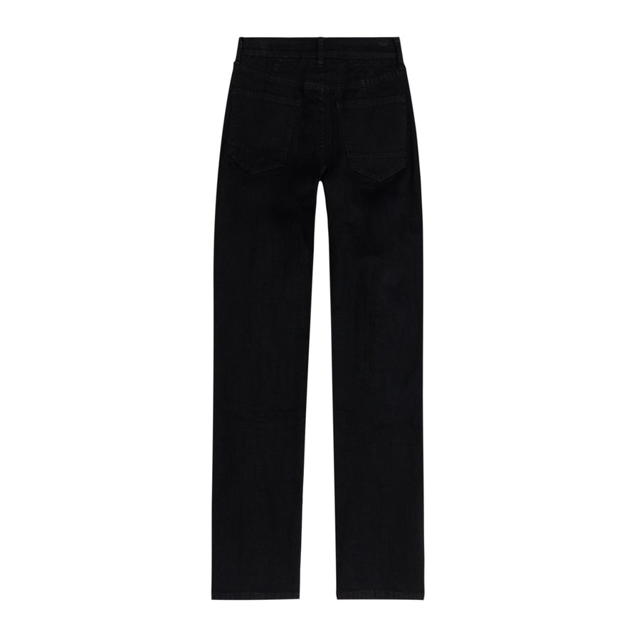 Smoke Rise RED Zipper Detailed Fashion Denim Pants - Deep Black