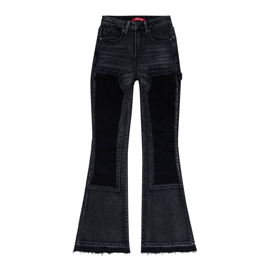 Smoke Rise RED Carpenter Fashion Denim Pants - Shooting Star Black