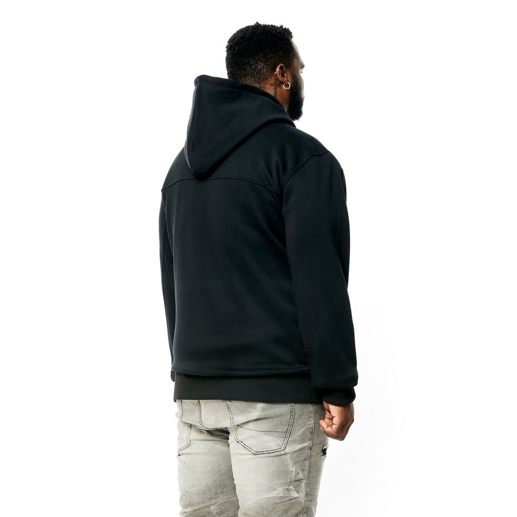 Smoke Rise Big and Tall Big and Tall Mixed Media Utility Fleece Hoodie - Black