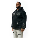 Big And Tall Mixed Media Utility Fleece Hoodie - Smoke Rise