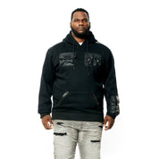 Smoke Rise Big and Tall Big and Tall Mixed Media Utility Fleece Hoodie - Black