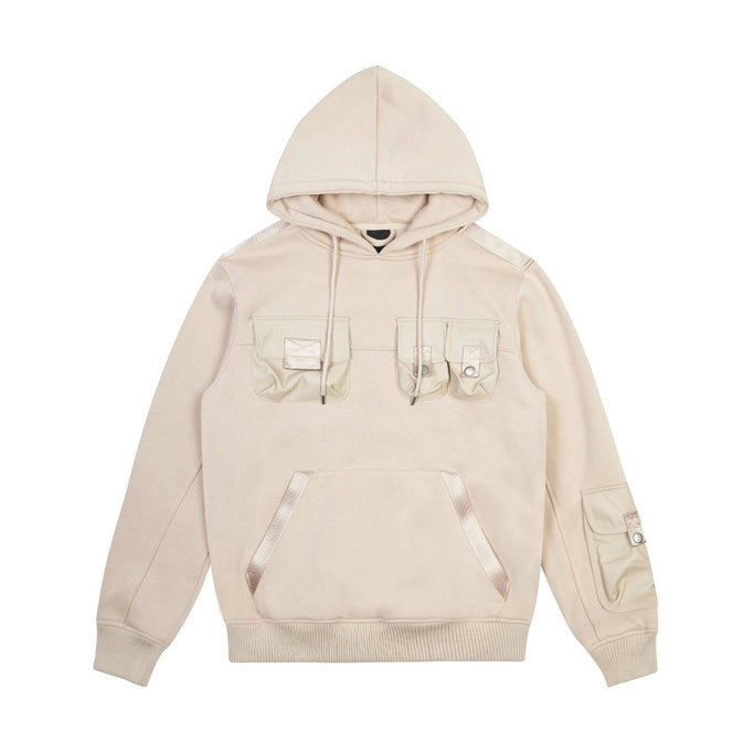 Big And Tall Mixed Media Utility Fleece Hoodie - Smoke Rise