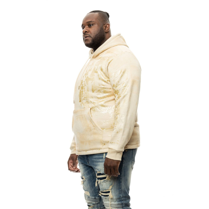 Big And Tall Metallic Print Hoodie - Smoke Rise