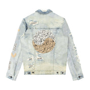 Smoke Rise Big and Tall Big and Tall Doodle Jean Jacket - Ombre Blue