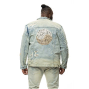 Smoke Rise Big and Tall Big and Tall Doodle Jean Jacket - Ombre Blue