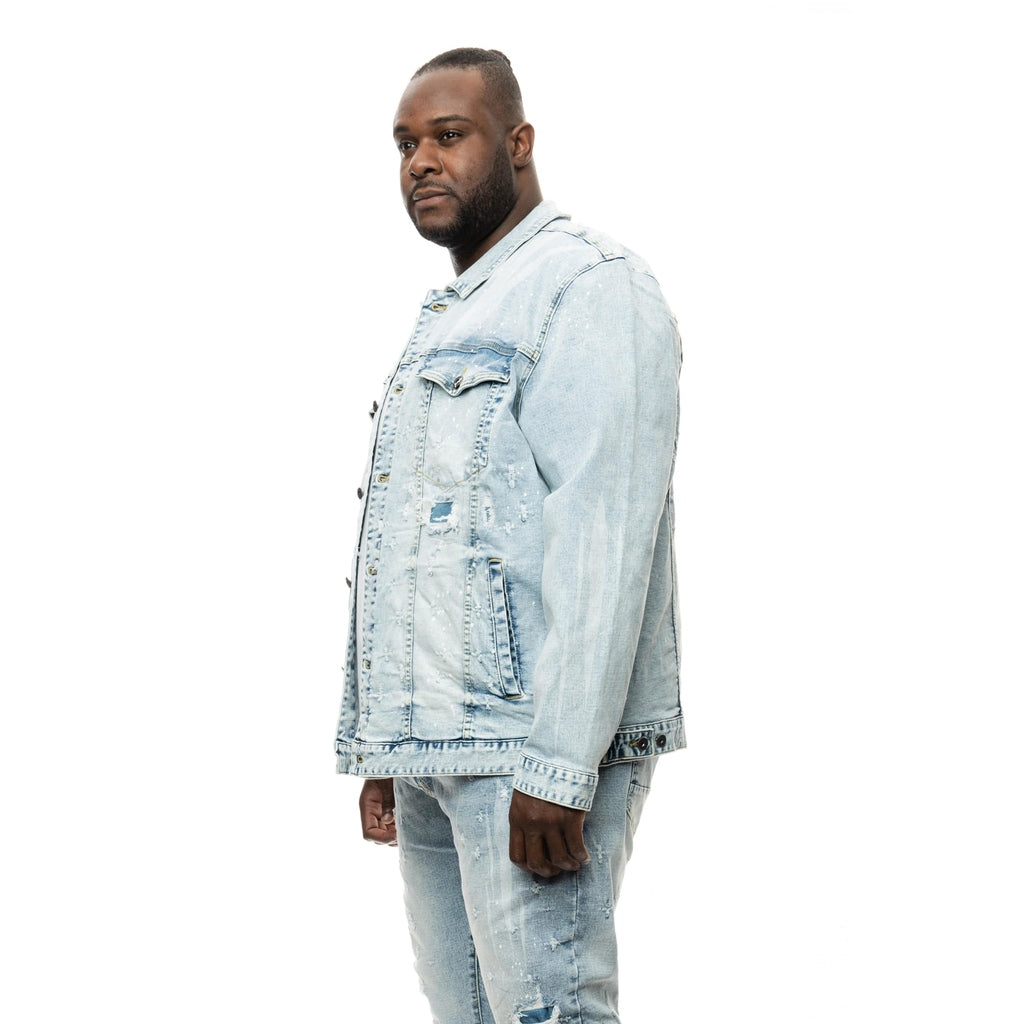 Smoke Rise Big and Tall Big and Tall Shotgun Jean Jacket - Cypher Blue