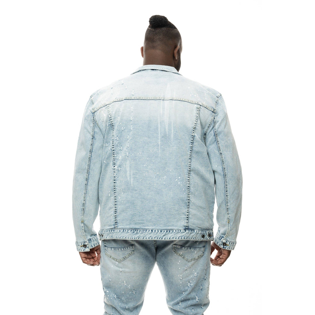 Smoke Rise Big and Tall Big and Tall Shotgun Jean Jacket - Cypher Blue