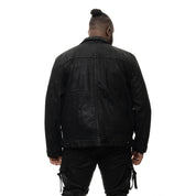 Smoke Rise Big and Tall Big and Tall Overspray Utility Jean Jacket - Polished Black