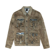 Smoke Rise Big and Tall Big and Tall Overspray Utility Jean Jacket - Hazelnut