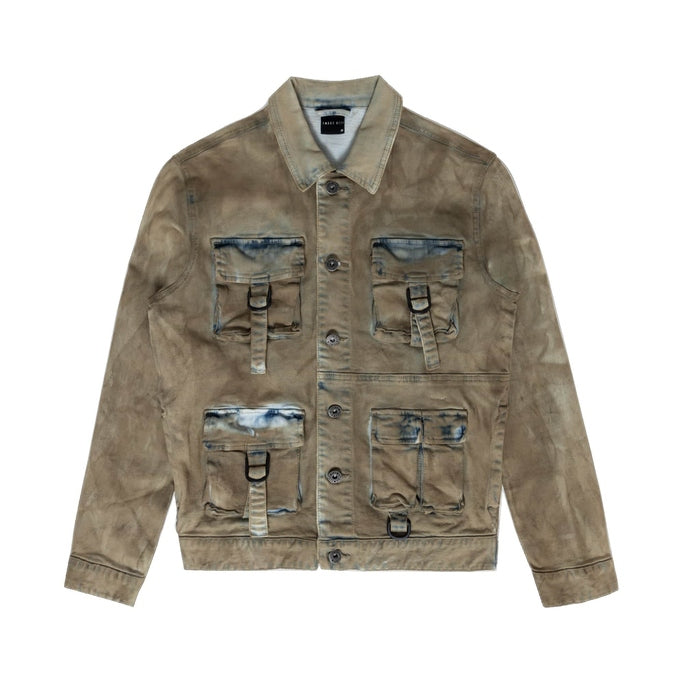 Smoke Rise Big and Tall Big and Tall Overspray Utility Jean Jacket - Hazelnut