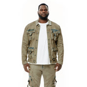 Smoke Rise Big and Tall Big and Tall Overspray Utility Jean Jacket - Hazelnut