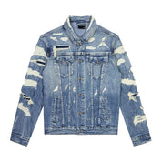 Smoke Rise Big and Tall Big and Tall Overspray Utility Jean Jacket - Aspen Blue