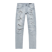 Smoke Rise Heavy Rip & Repair Jean - Light Grey