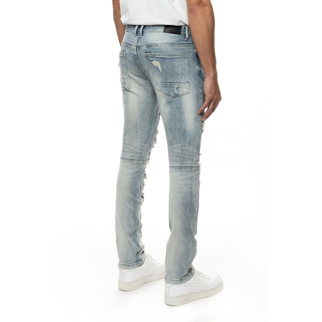 Smoke Rise Rip& Repair Jeans - Fleet Blue