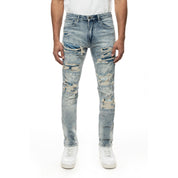 Smoke Rise Rip& Repair Jeans - Fleet Blue