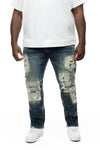 Big And Tall Patch Washed Jean - Smoke Rise