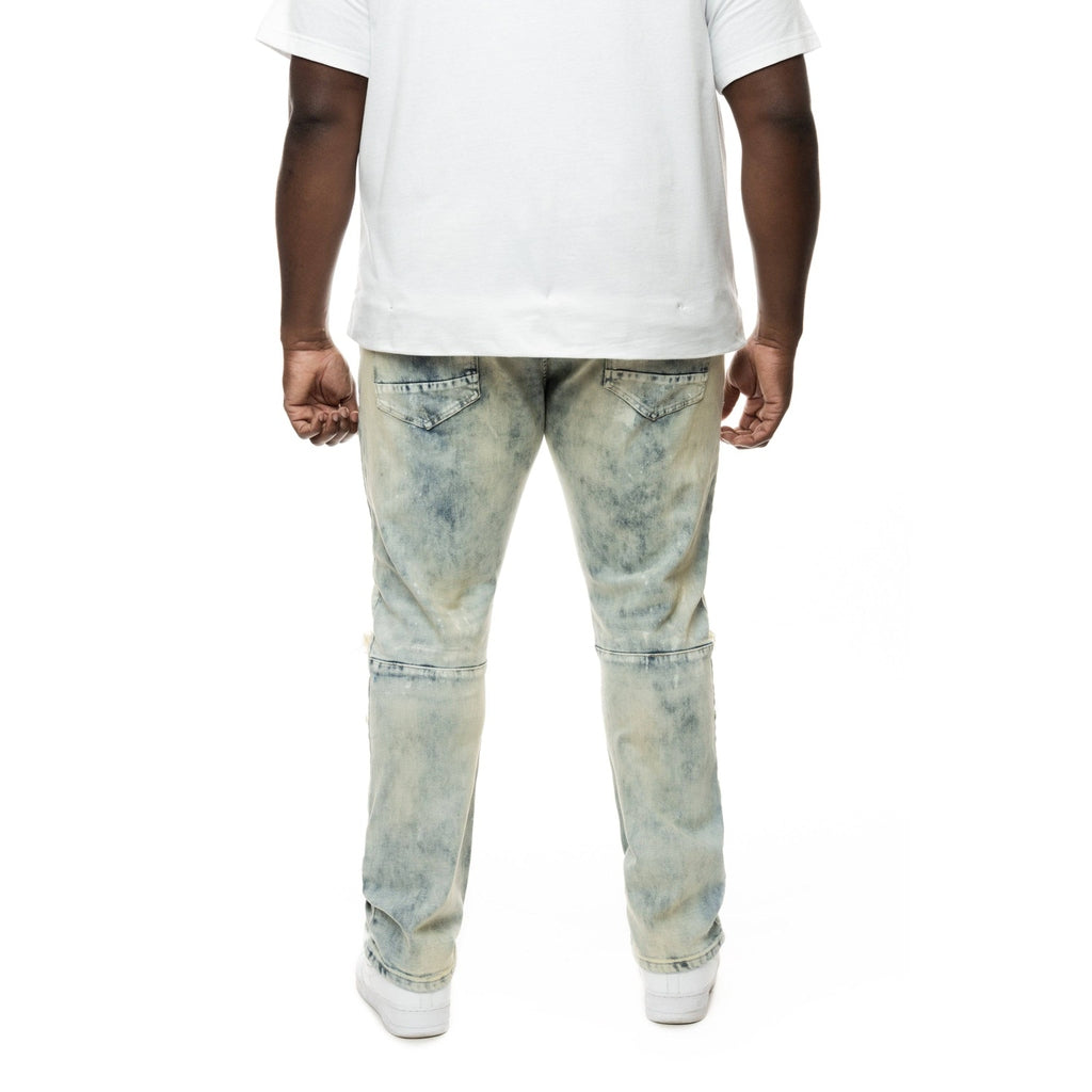 Smoke Rise Big and Tall Big and Tall Patch Washed Jeans- Mojave Blue