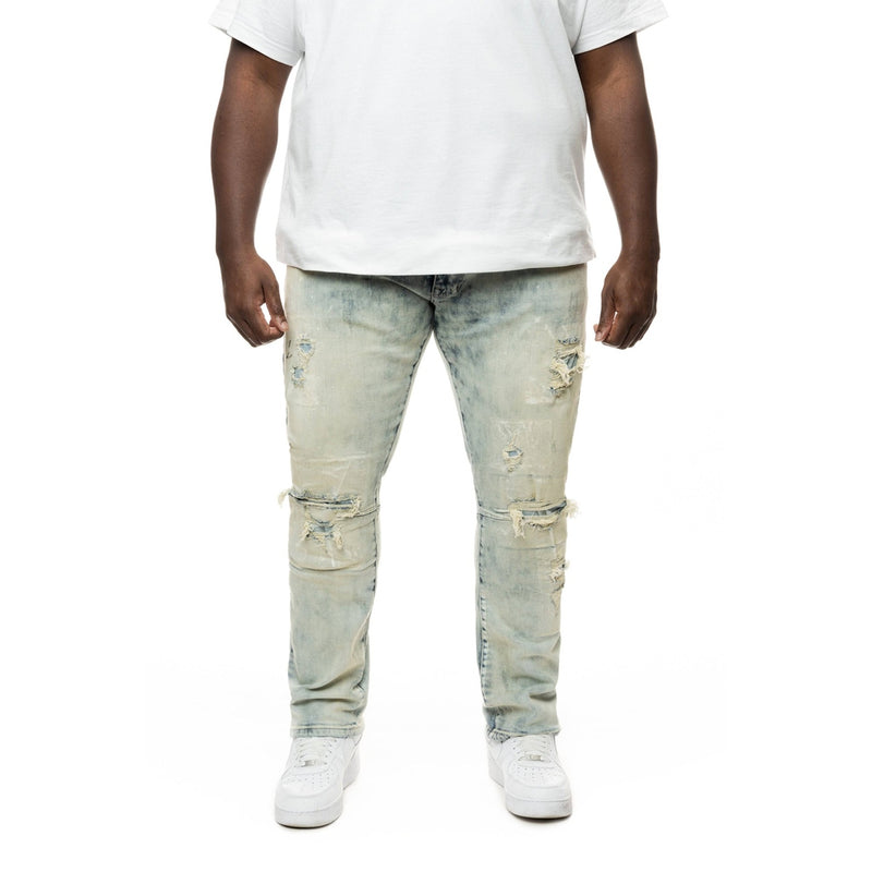 Big And Tall Patch Washed Jean - Smoke Rise