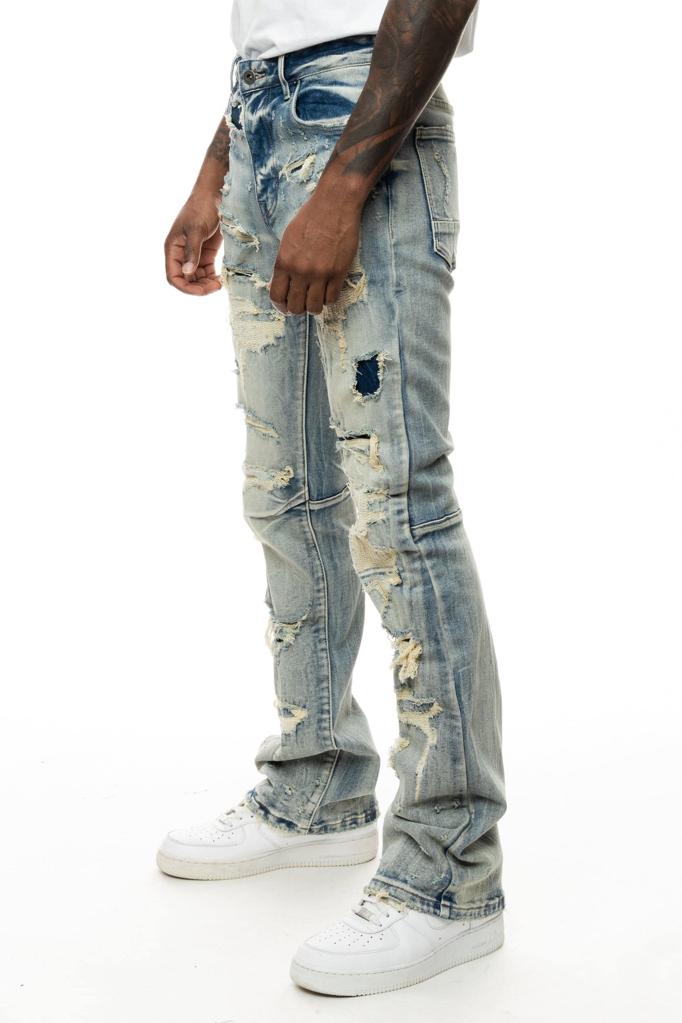 Double Layered Jeans - Beacon Blue