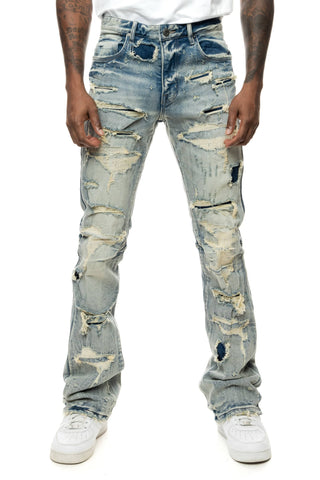 Double Layered Jeans - Beacon Blue