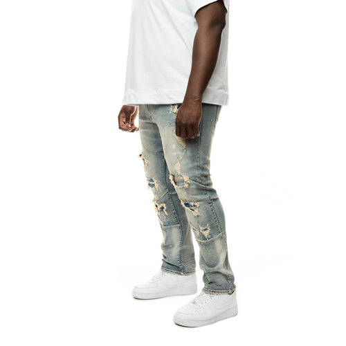 Big And Tall Plaid Backed Workwear Jean - Smoke Rise