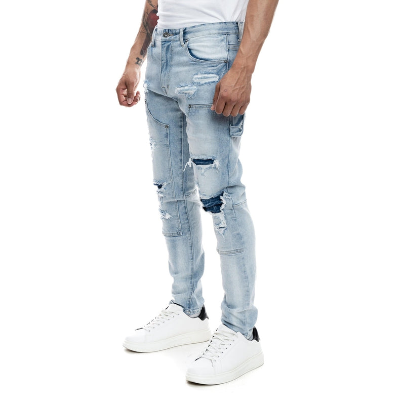 Rip & Repair Double Knee Jean - Smoke Rise