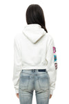 RELAXED CROP HOODIE WHITE - Smoke Rise