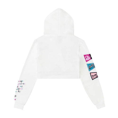 RELAXED CROP HOODIE WHITE - Smoke Rise
