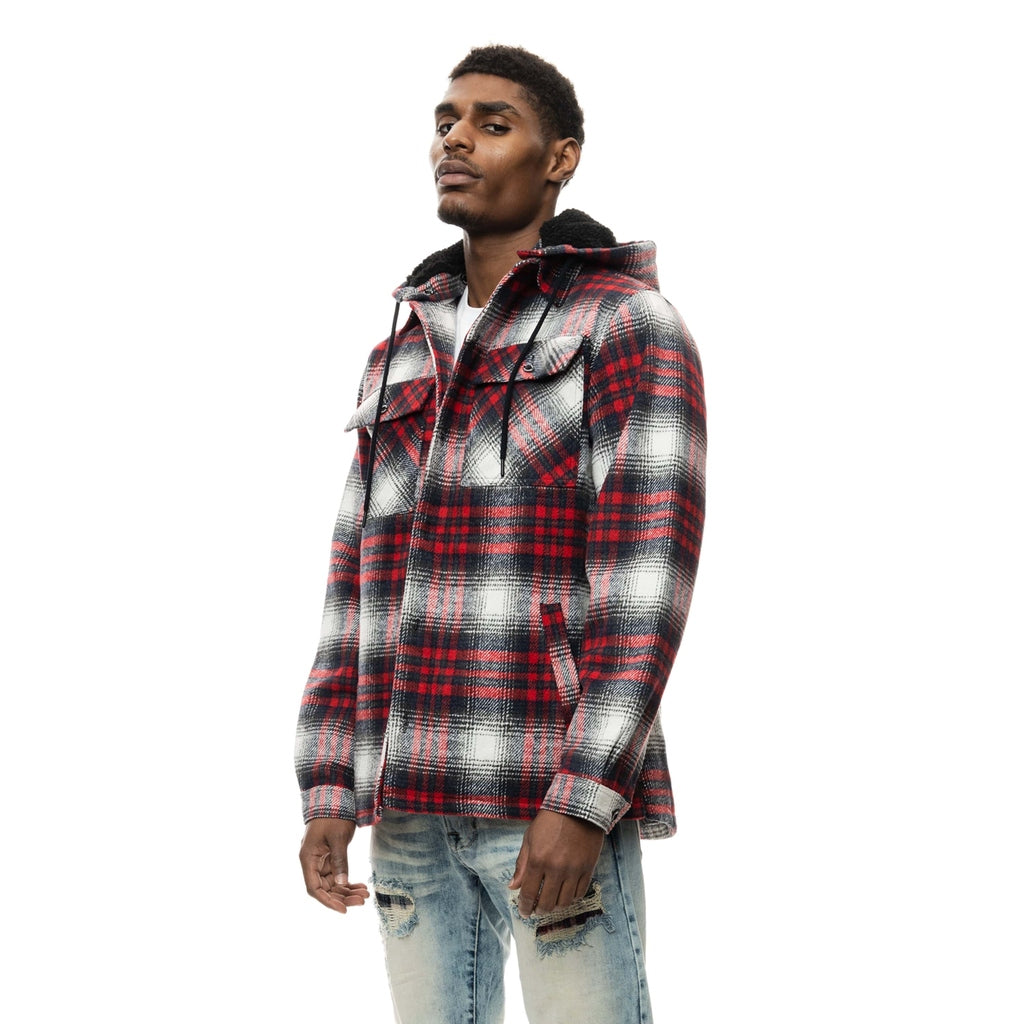 Smoke Rise Flannel Shacket - Red