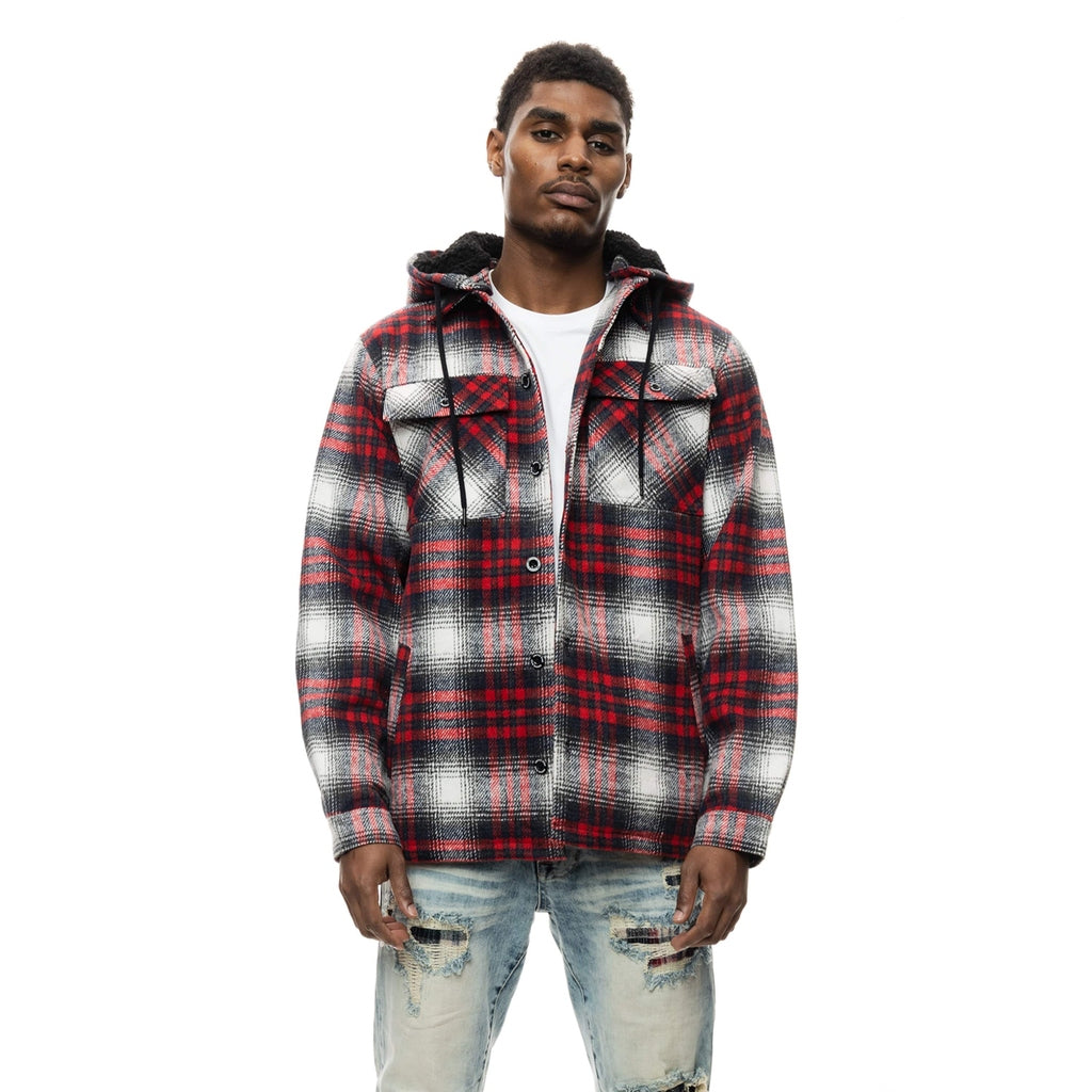 Smoke Rise Flannel Shacket - Red