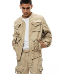 Mixed Media Utility Jacket - Smoke Rise