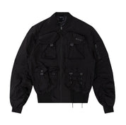 Smoke Rise Mixed Media Utility Jacket - Black