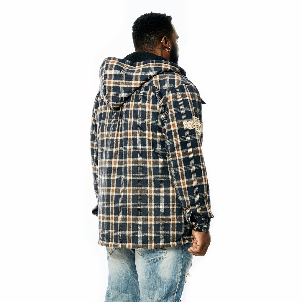 Smoke Rise Big and Tall Big And Tall Varsity Patch Flannel Shacket