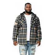 Smoke Rise Big and Tall Big And Tall Varsity Patch Flannel Shacket