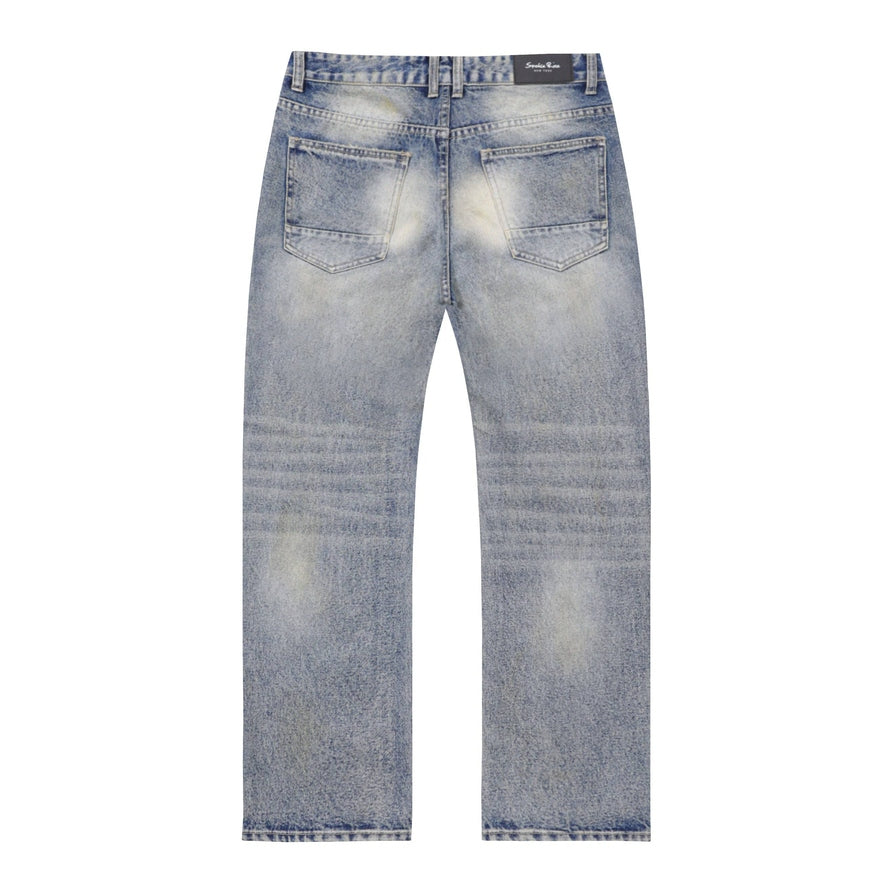 Smoke Rise Rip & Repair Curved Denim Pants - Heritage Blue