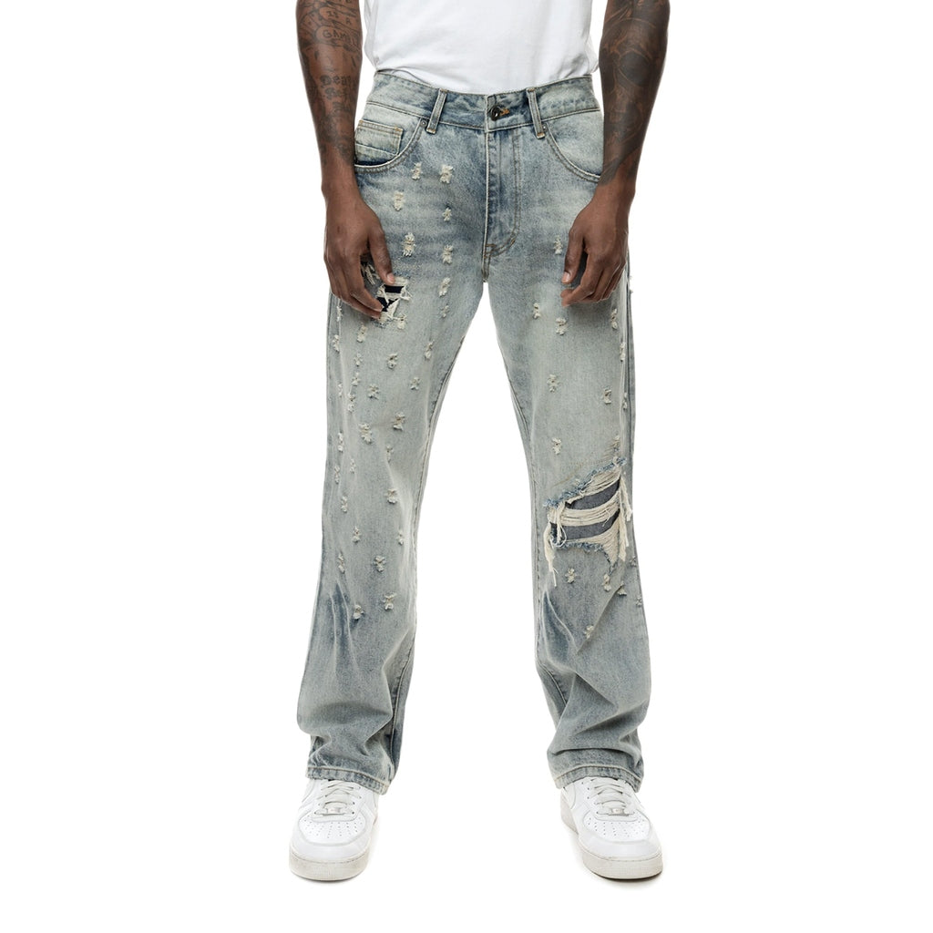 Smoke Rise Shotgun Wide Jean - Industrial Blue