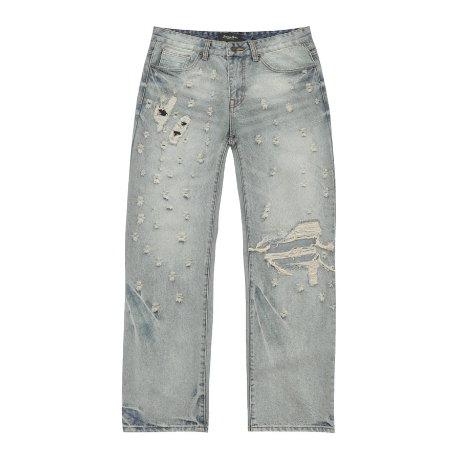 Smoke Rise Shotgun Wide Jean - Industrial Blue