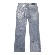 Smoke Rise Clear Foil Denim Pants - Clear Foil Blue