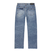 Smoke Rise Doodling Cut Denim Pants - Intense Blue
