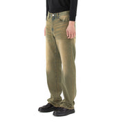 Smoke Rise Brown Tinted Denim Pants - Bronze Blue