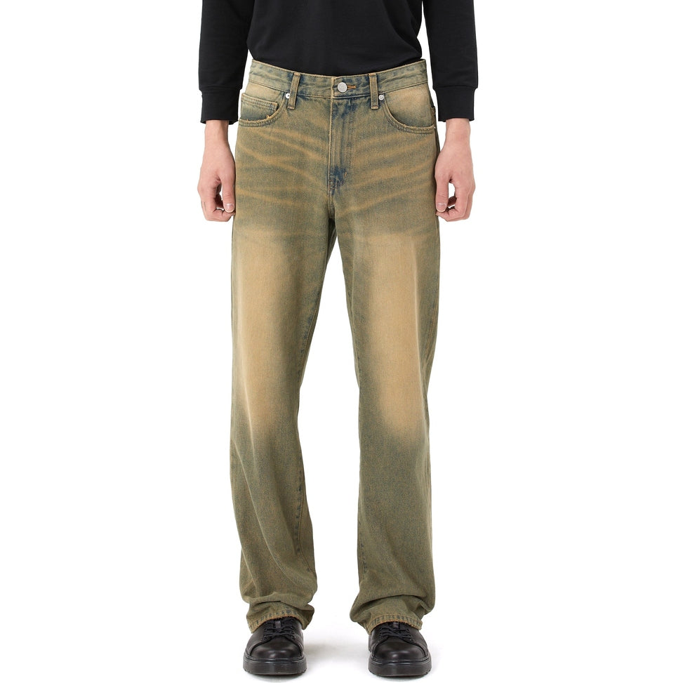 Smoke Rise Brown Tinted Denim Pants - Bronze Blue