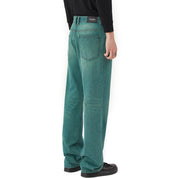 Smoke Rise Green Tinted Denim Pants - Green Blue
