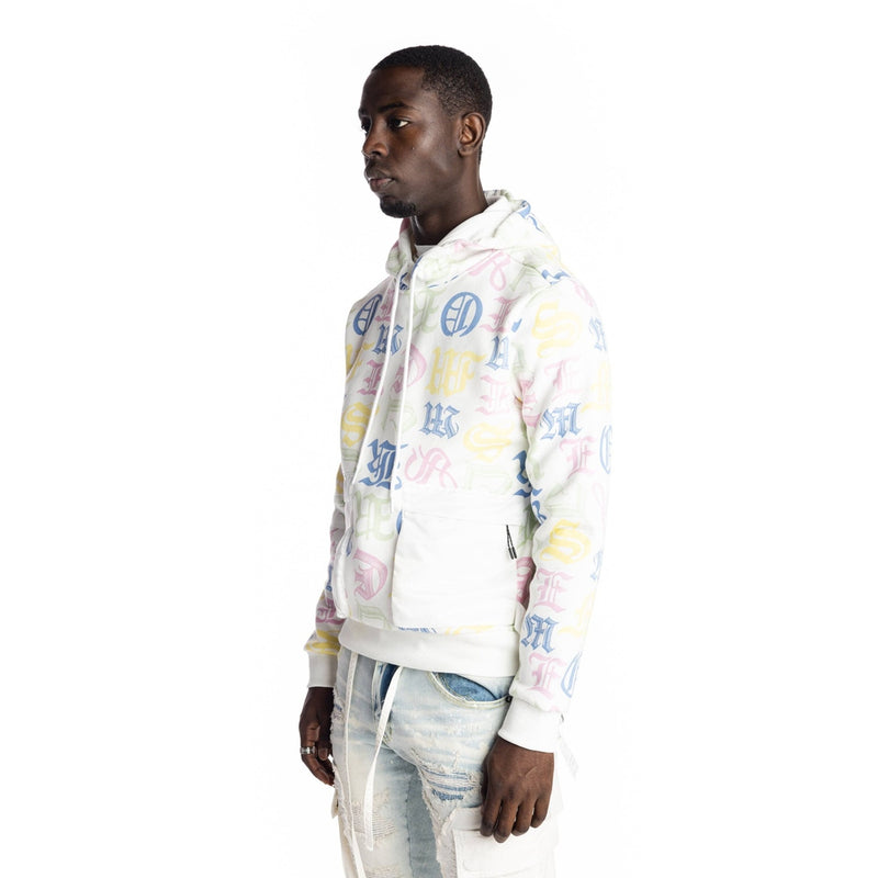 Smoke Rise Monogram Fashion Hoodie White/Multi / 2XL