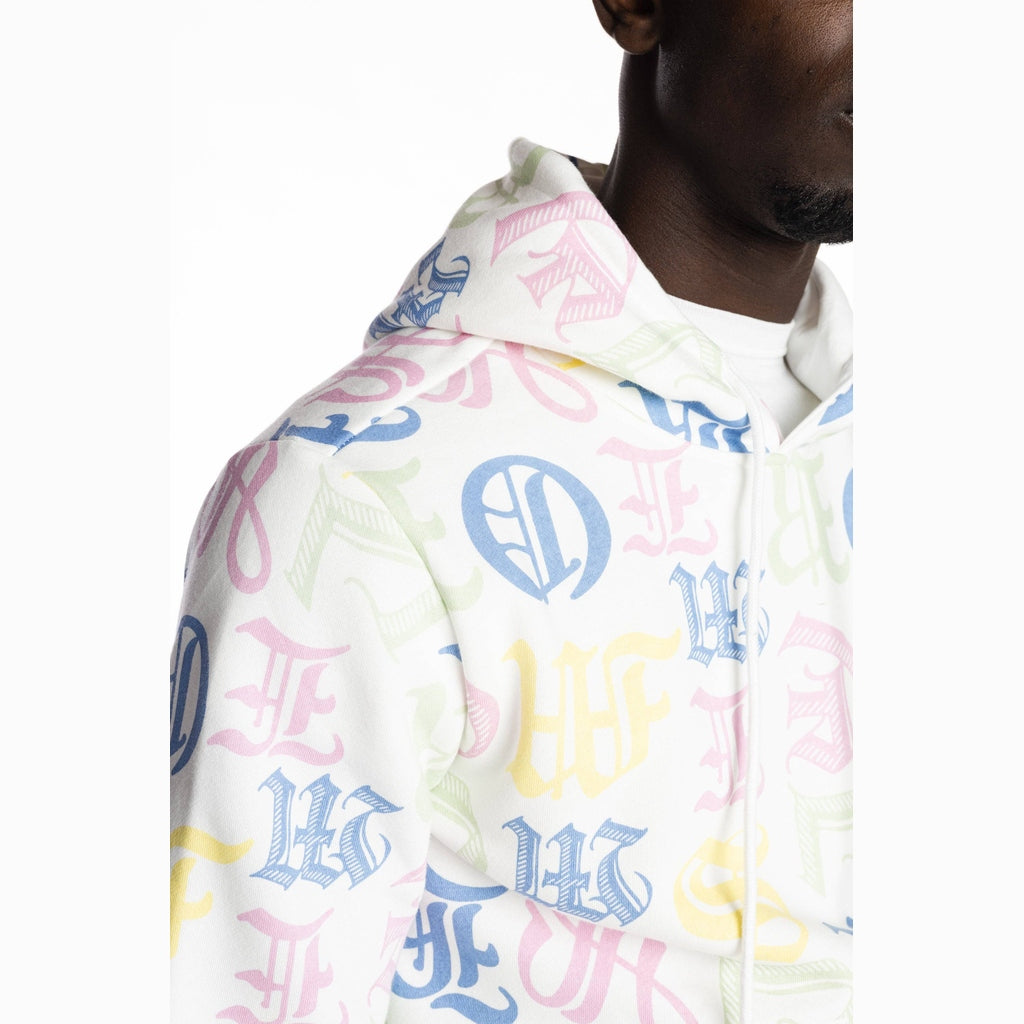 Monogram Fashion Hoodie White Multi SMOKERISENY.COM