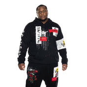 Smoke Rise Big and Tall Big and Tall Twill Patch Fashion Hoodie - Black