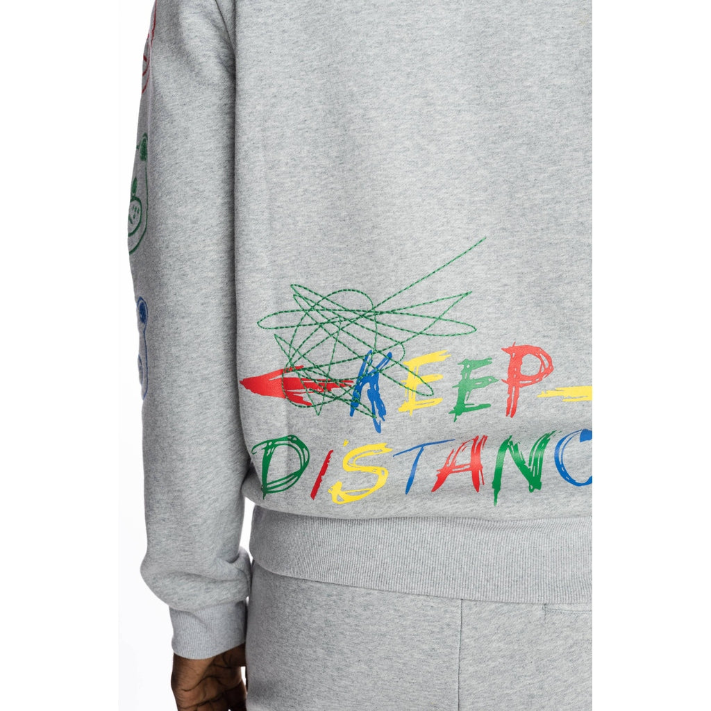 Smoke Rise Multicolor Fashion Hoodie - Heather Grey