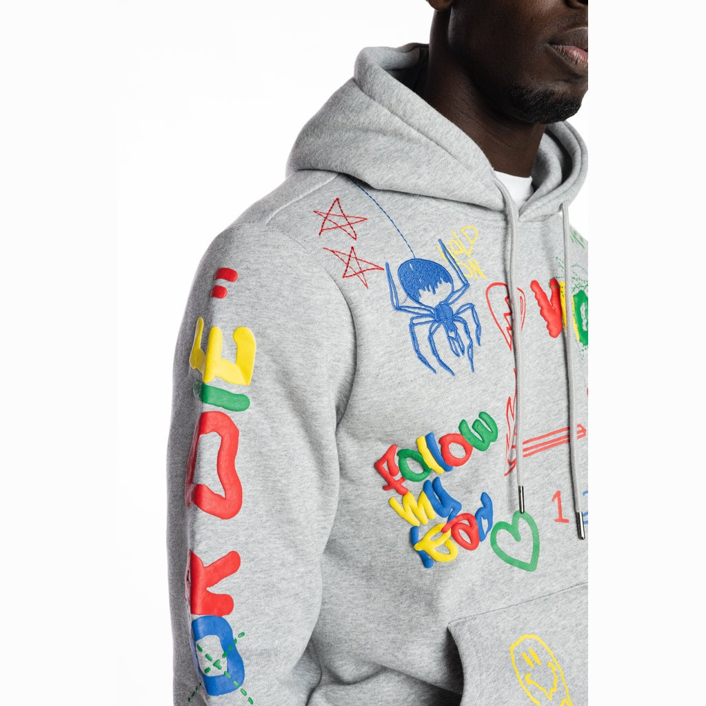 Smoke Rise Multicolor Fashion Hoodie - Heather Grey