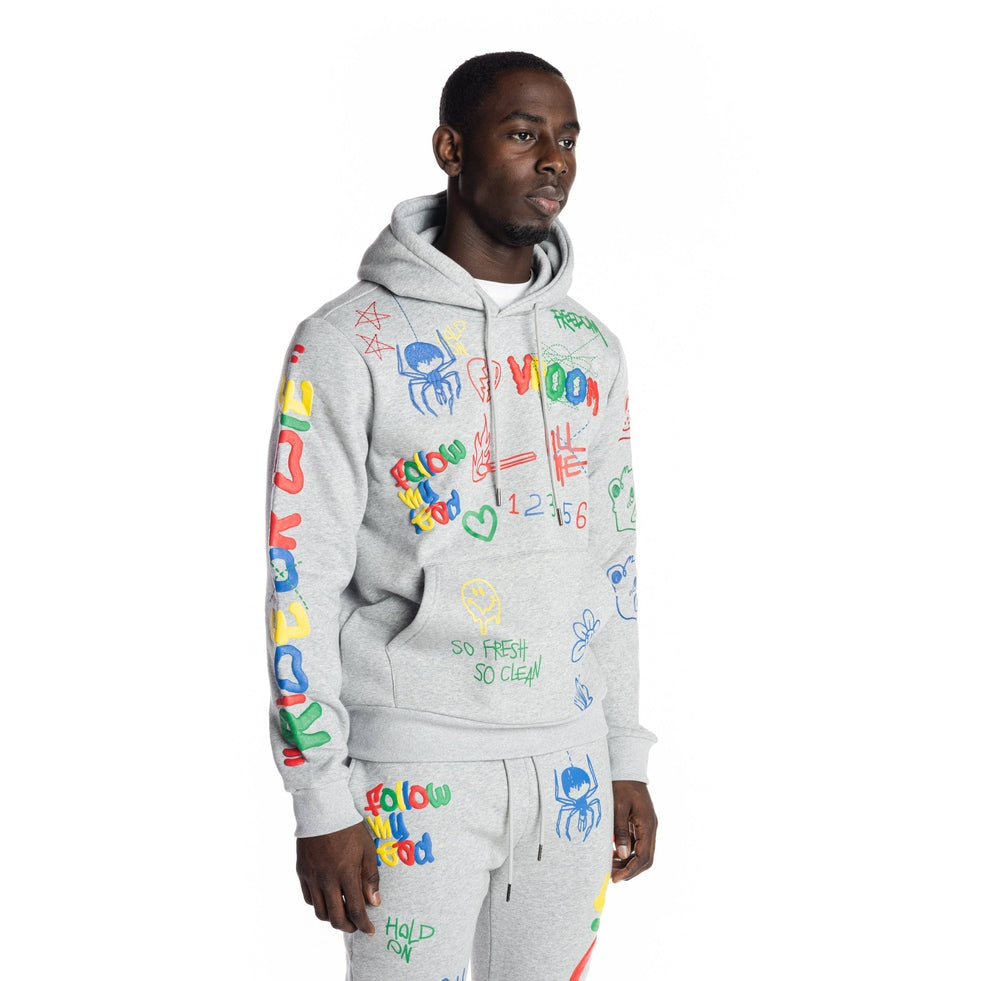 Smoke Rise Multicolor Fashion Hoodie - Heather Grey